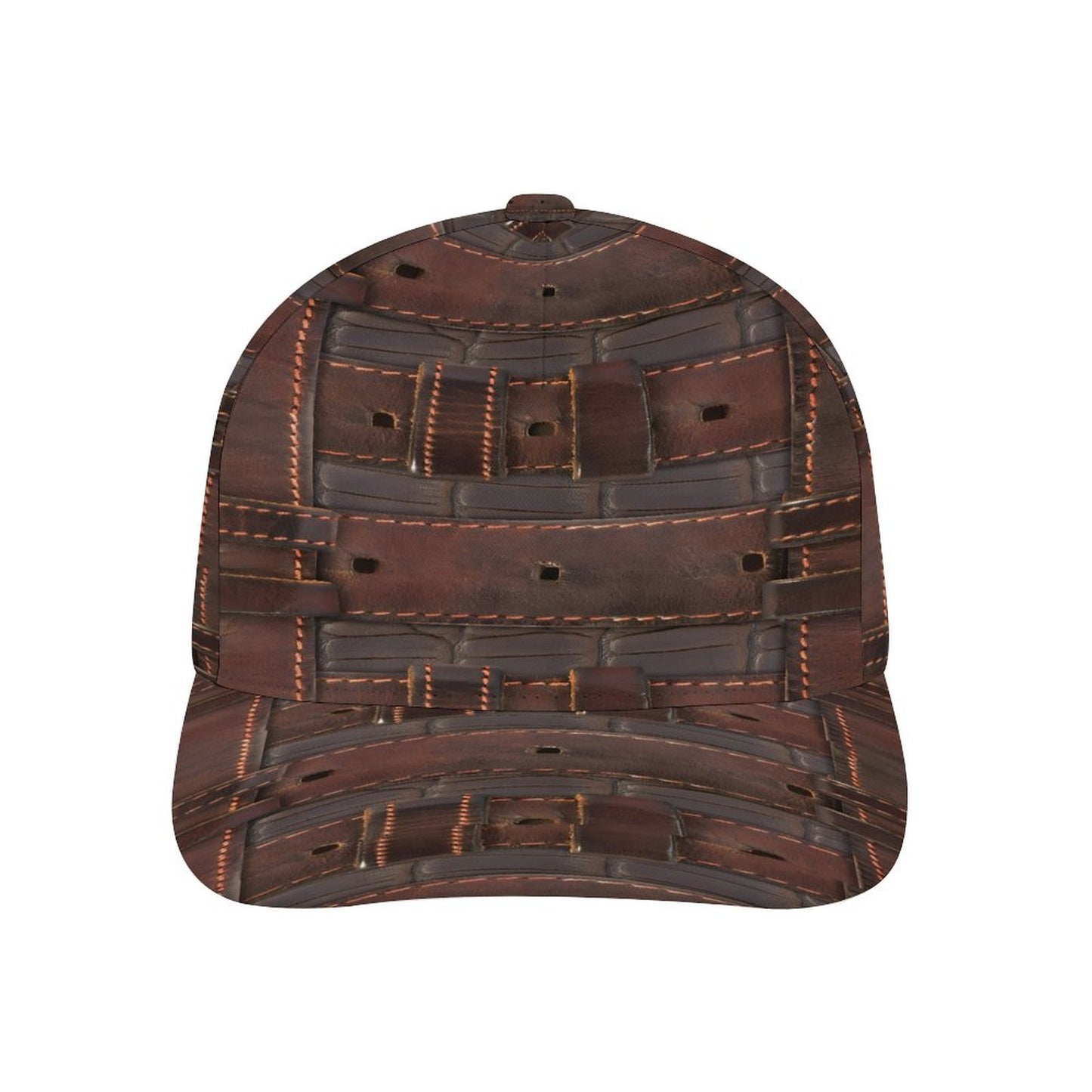 RUGGED LEATHER BUCKLE Print Bent Fitted Cap