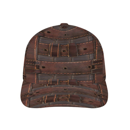 RUGGED LEATHER BUCKLE Print Bent Fitted Cap