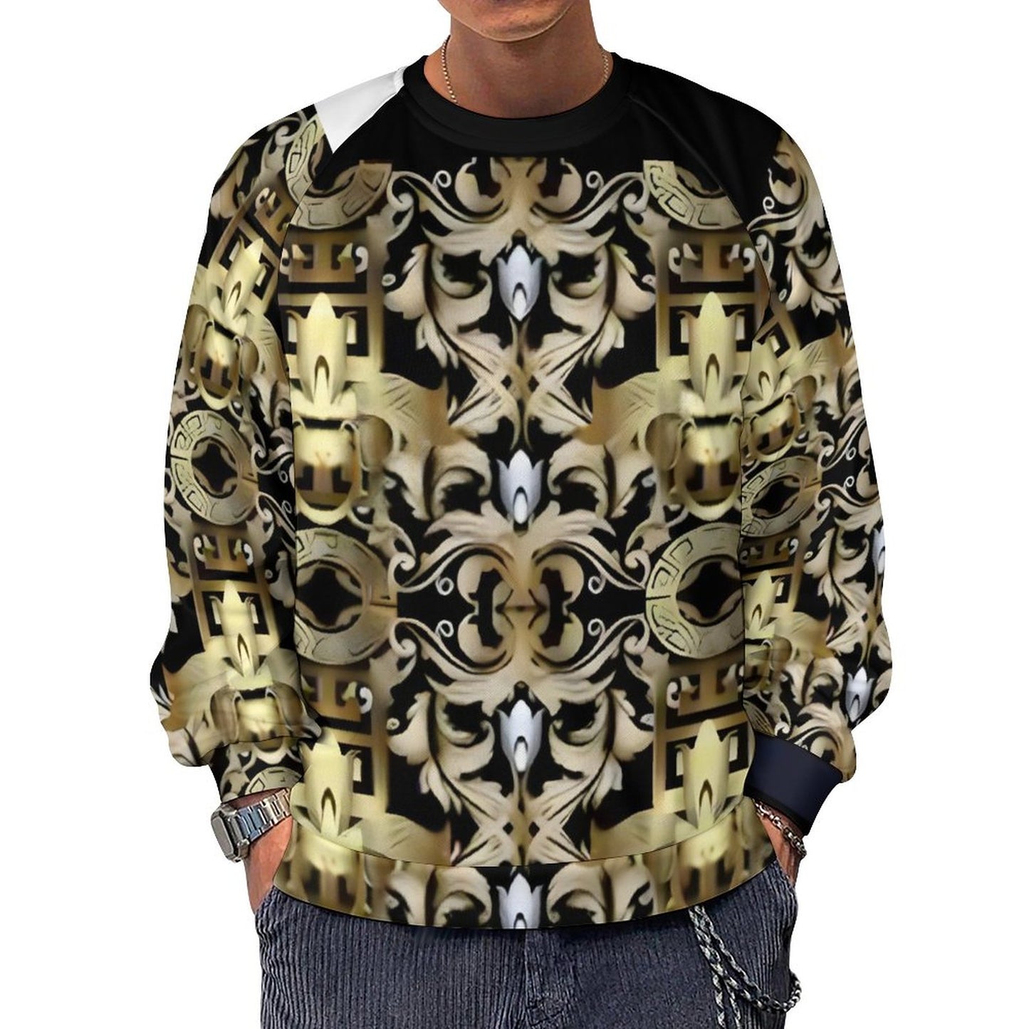 280gsm Men's Crewneck Sweatshirt Raglan A27H (All-Over Printing)