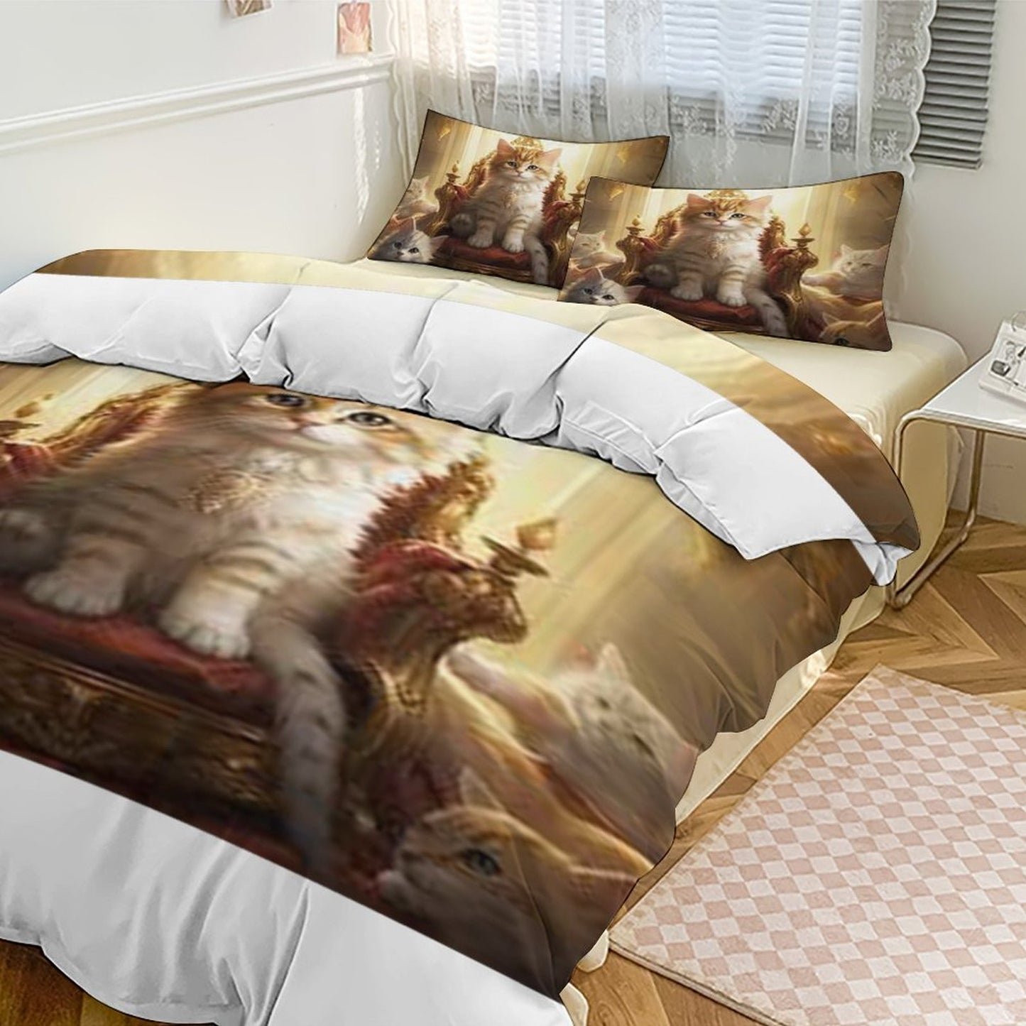 3-Piece Bedding Set-86"×70"/ 218×177cm (Dual-sidede Printing)