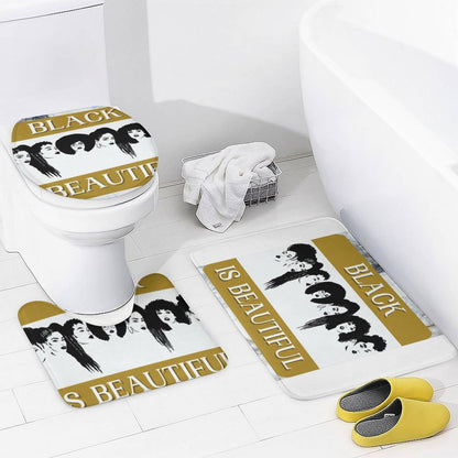Shower Curtain Set with 3 Rugs