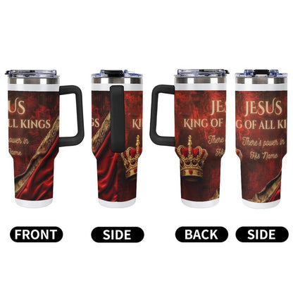 40oz Insulated Tumbler with Handle and Straw