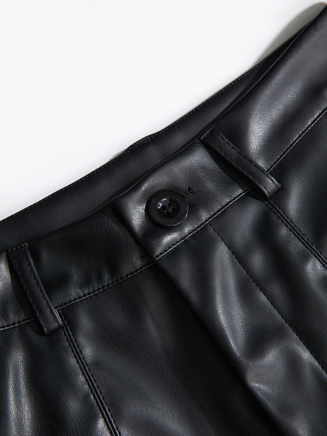 PU Leather High Rise Shorts (black/brown/burgundy)-SMALL-XL