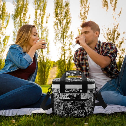 30 Can Collapsible Insulated Cooler Bag with Shoulder Strap(All-Over Printing)