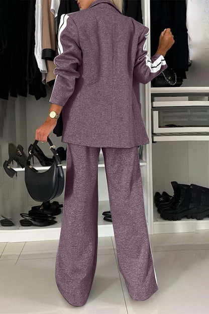 Pant Suit Set (light grey/royal blue/black/white/french blue/mauve/green)-SMALL-3XL