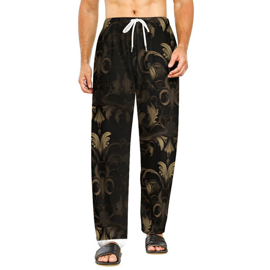 BLACK & GOLD ACCENT Men's Pajama Pants