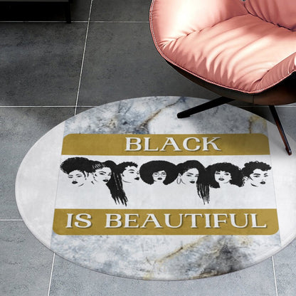Round Coral Velvet Warm Floor Mat