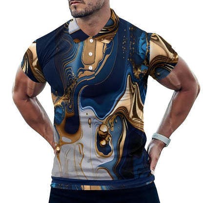 Custom Polo Shirts with All-Over printing Design Straight B612