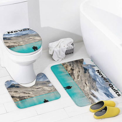 Shower Curtain Set with 3 Rugs