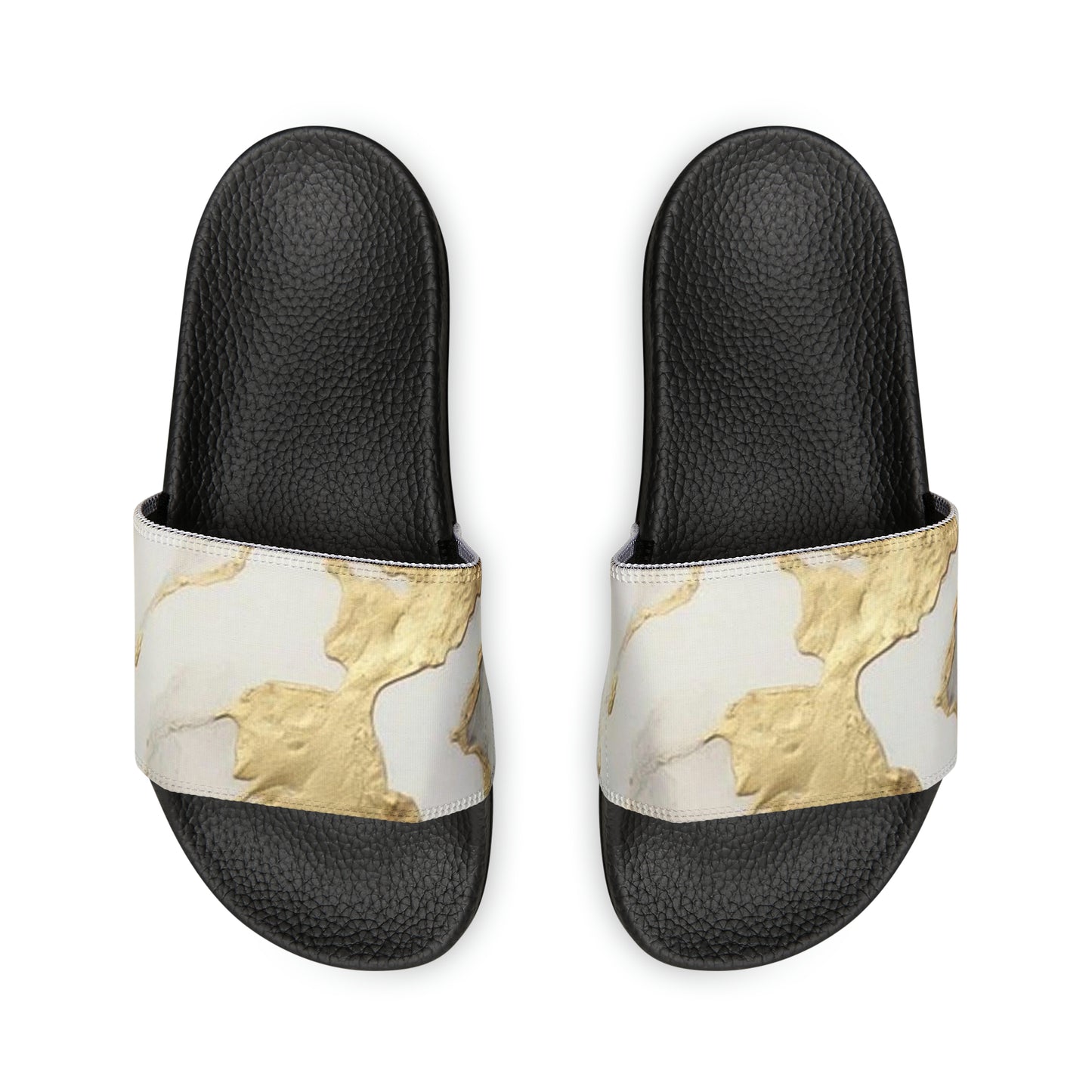 GOLD FOIL 3D Women's Slide Sandals (black or white soles)