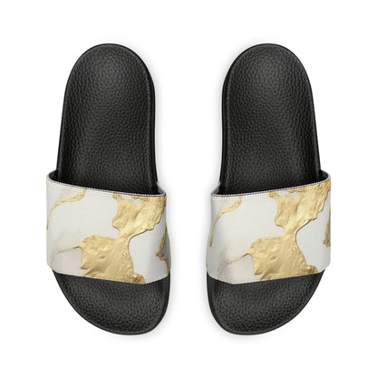 GOLD FOIL 3D Women's Slide Sandals (black or white soles)