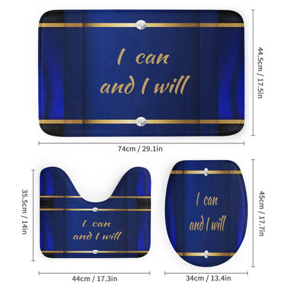 Shower Curtain Set with 3 Rugs