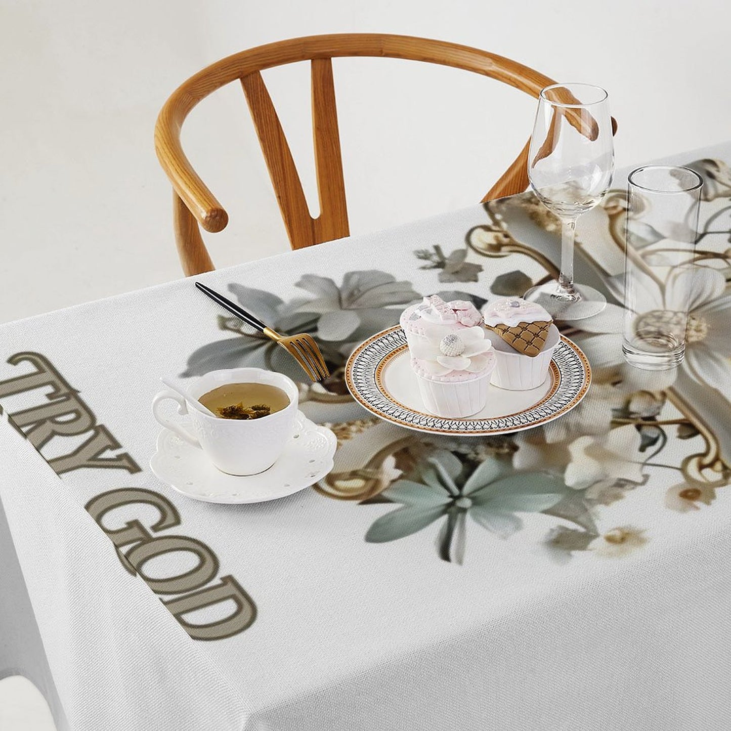 Rectangle Tablecloth-TRY GOD