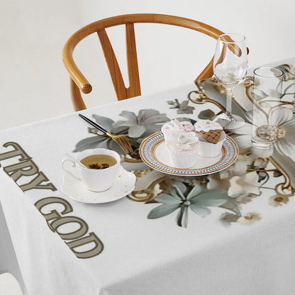 Rectangle Tablecloth-TRY GOD
