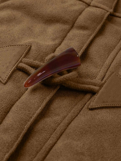 Full Size Pocketed Long Sleeve Hooded Toggle Jacket (many colors) -*SMALL-5XL