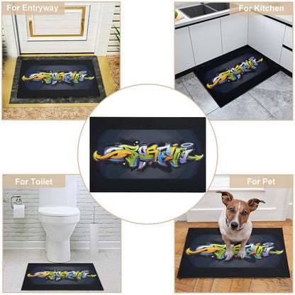COLORFUL GRAFFITI Crystal Velvet Bedroom Floor Mat