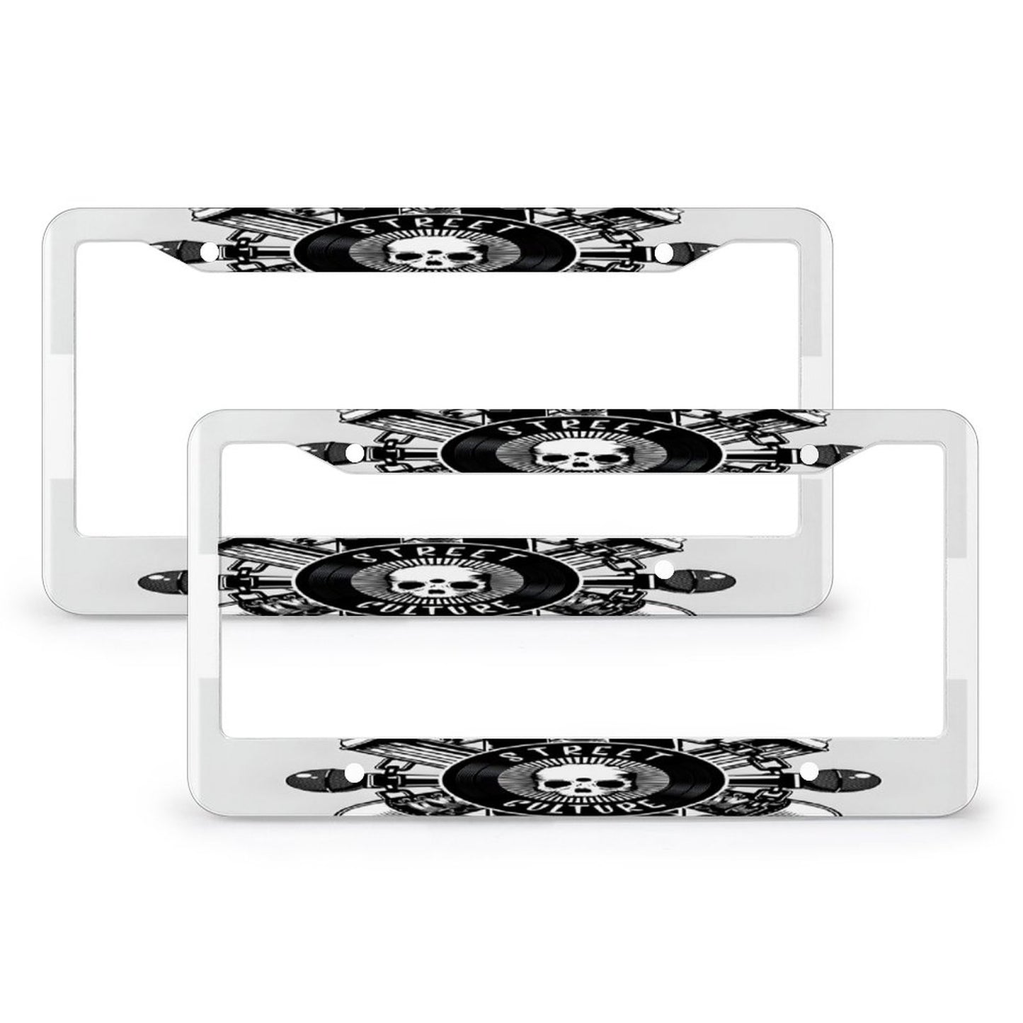 License Plate Frames with 4 Round Holes (1 Pair)