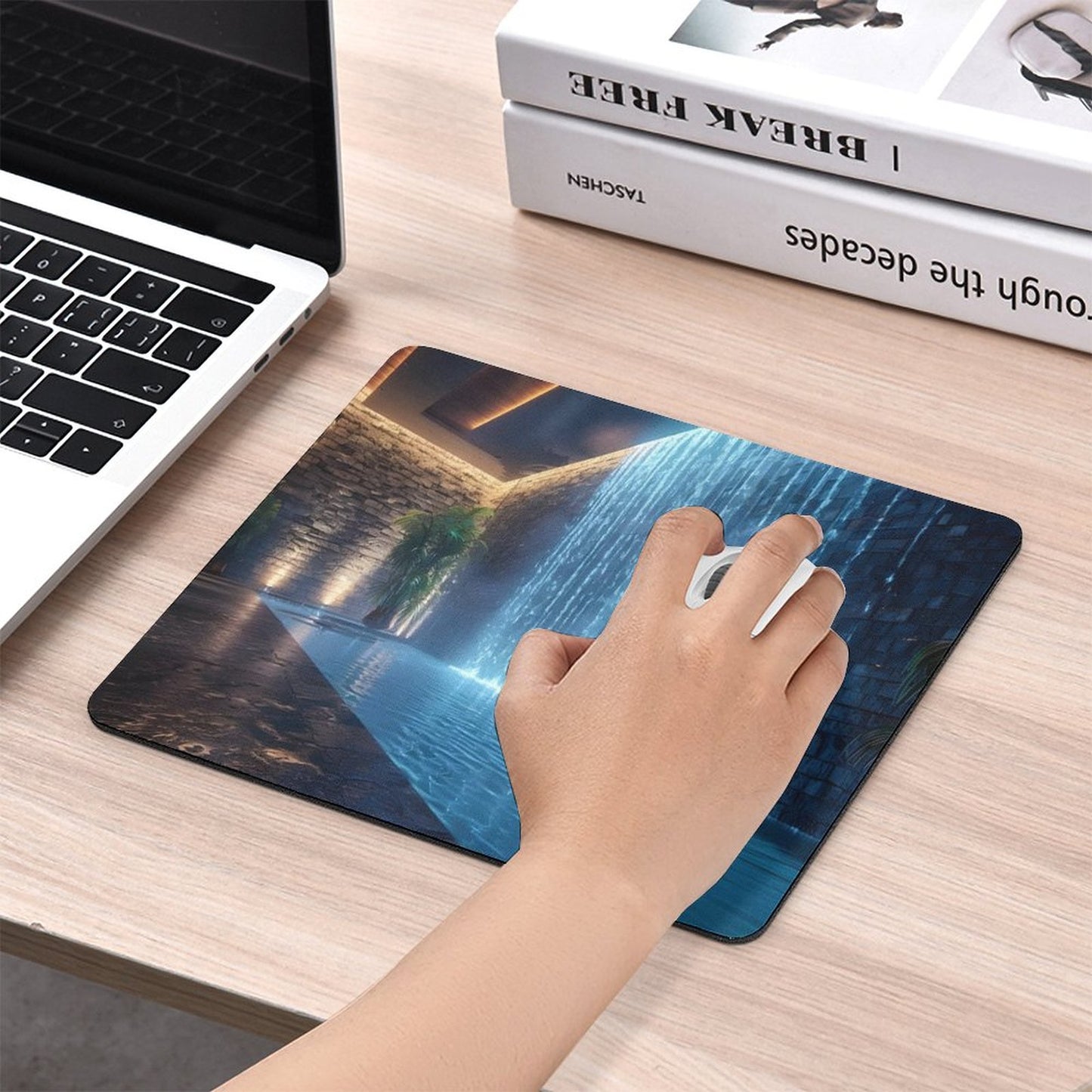 WALL WATERFALL Square Mouse Pad