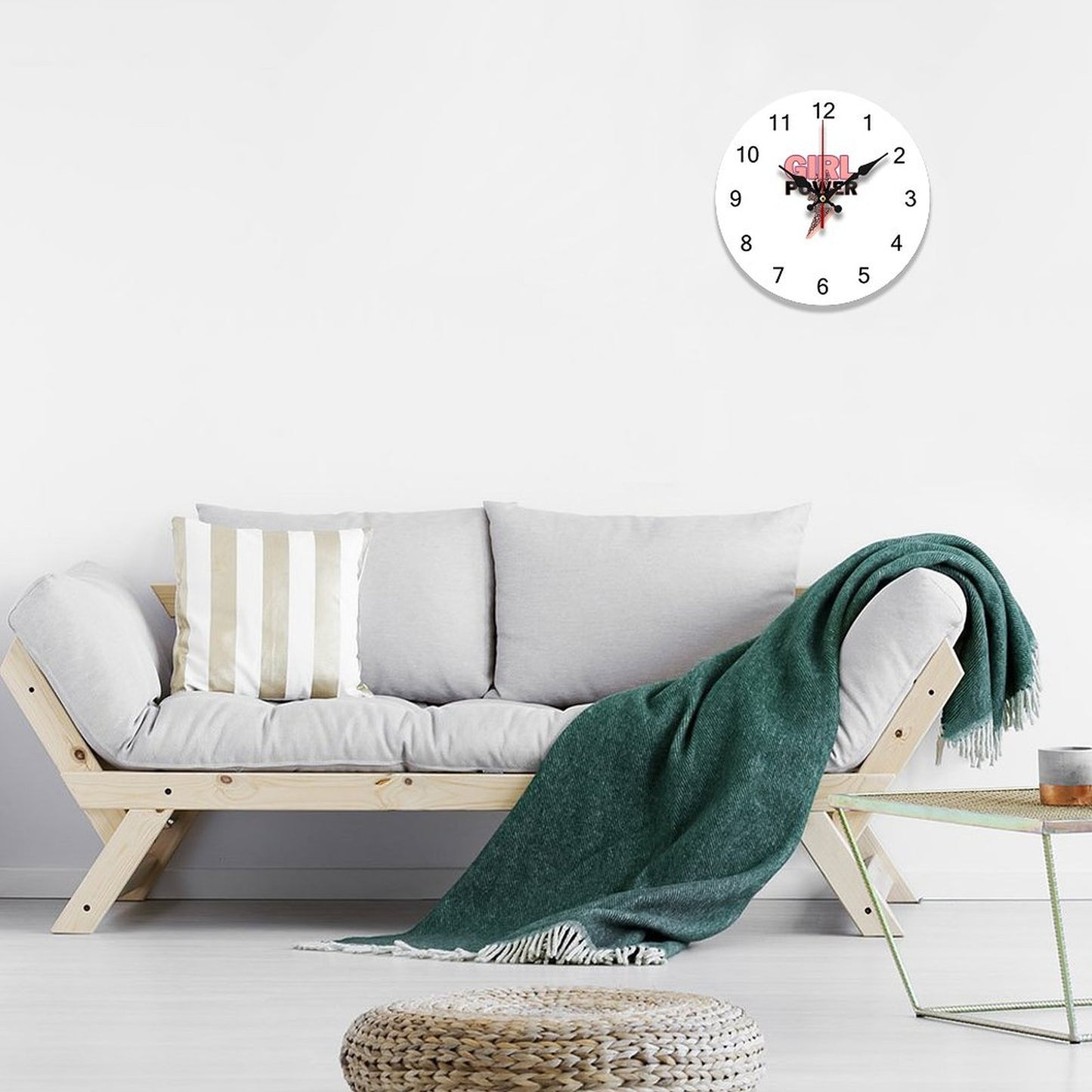 Concise Silent Wooden Wall Clock-9.84"x9.84"/ 25x25cm