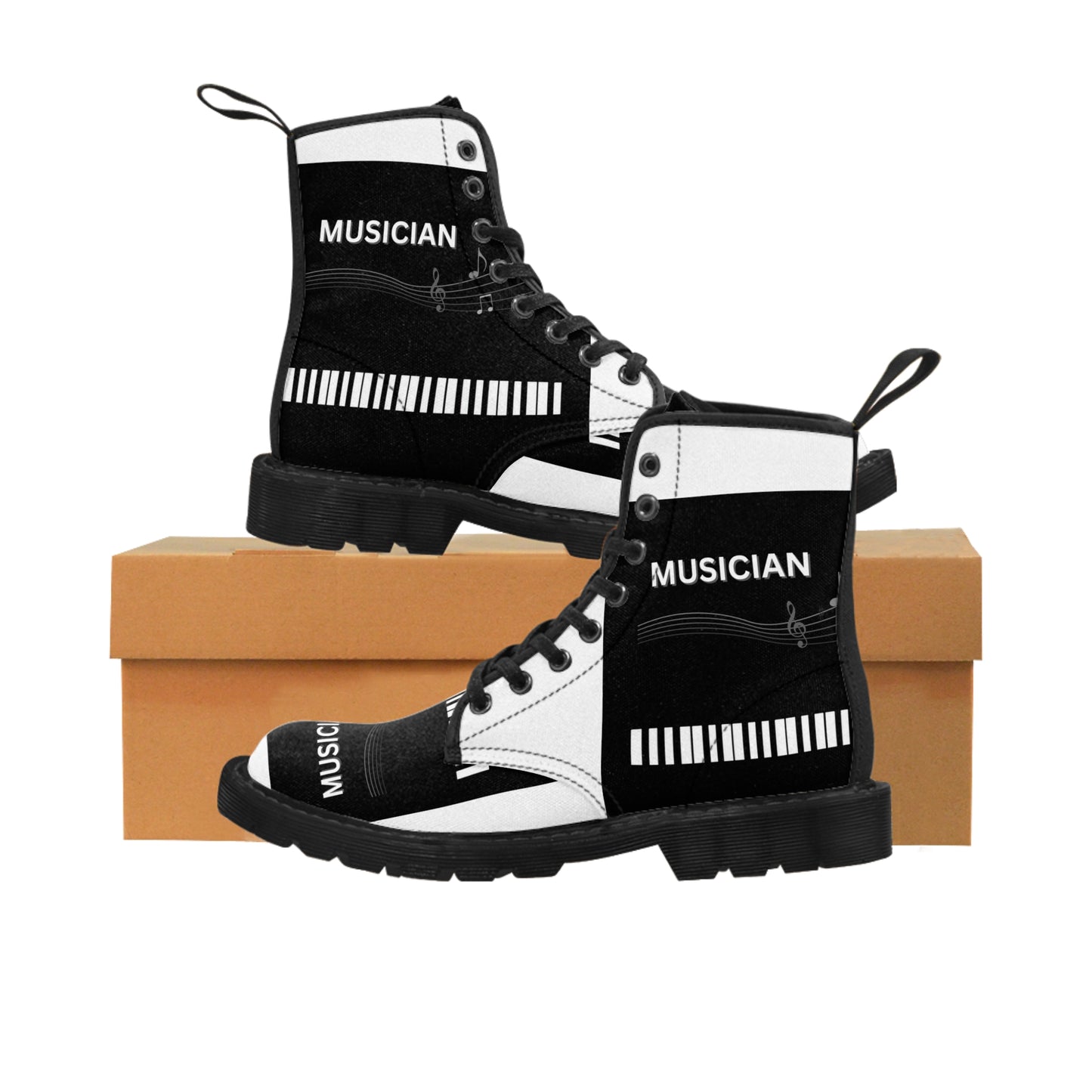 MUSICIAN'S PIANO 2-Tone Men's Canvas Boots