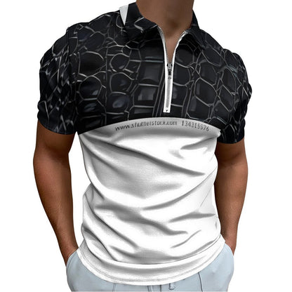 Men's Short Sleeve POLO Shirt with Zipper B470 (All-Over Printing)