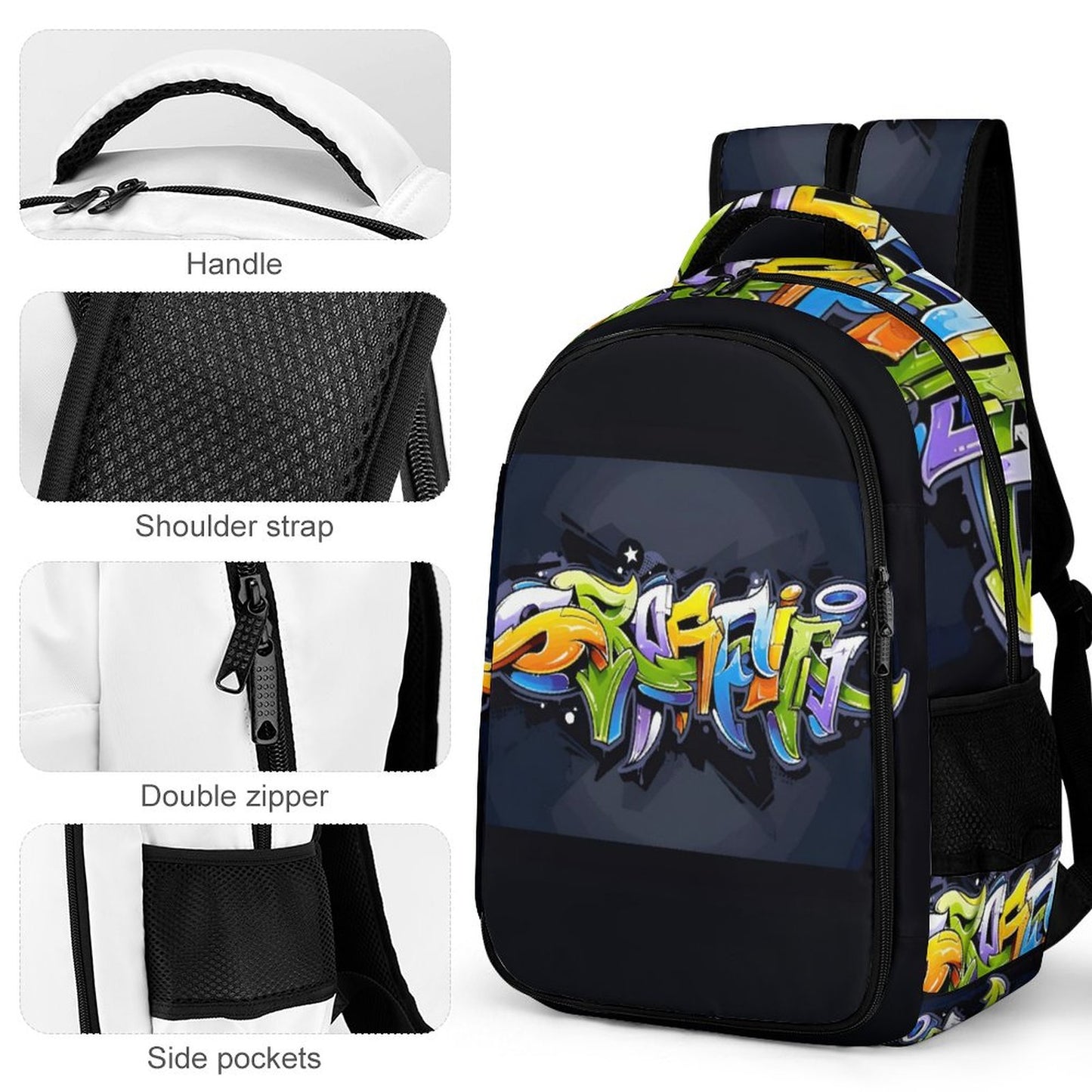 COLORFUL GRAFFITI Multi-Pocket Backpack
