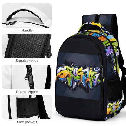 COLORFUL GRAFFITI Multi-Pocket Backpack