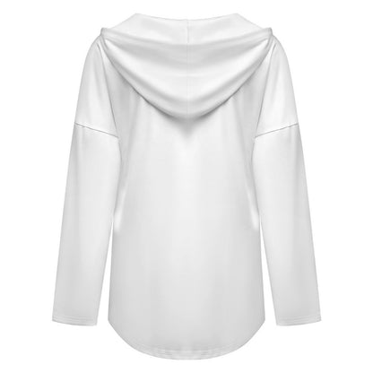 170gsm Women's V Neck Long Sleeve Hoodie(All-Over Printing)