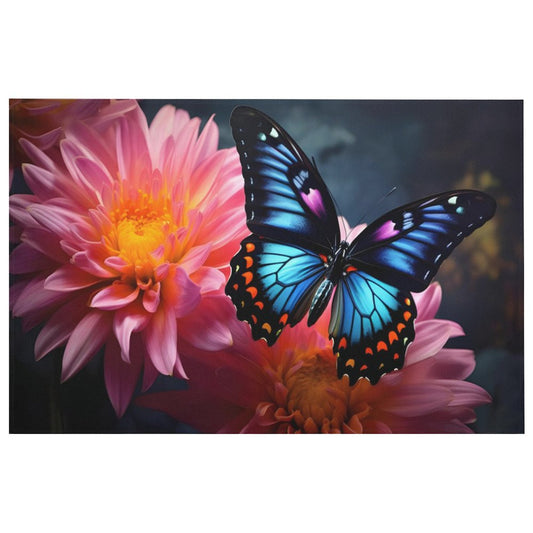 BLUE BUTTERFLY Crystal Velvet Bedroom Floor Mat