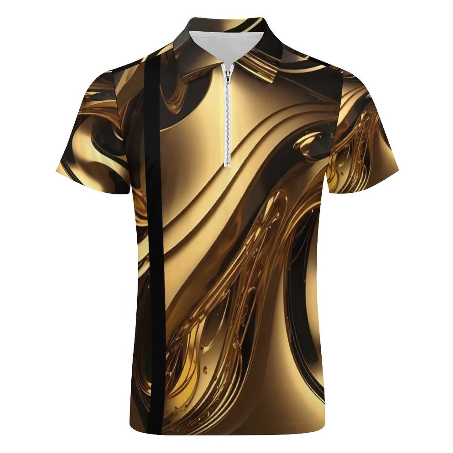 Men's Short Sleeve POLO Shirt with Zipper B470 (All-Over Printing)