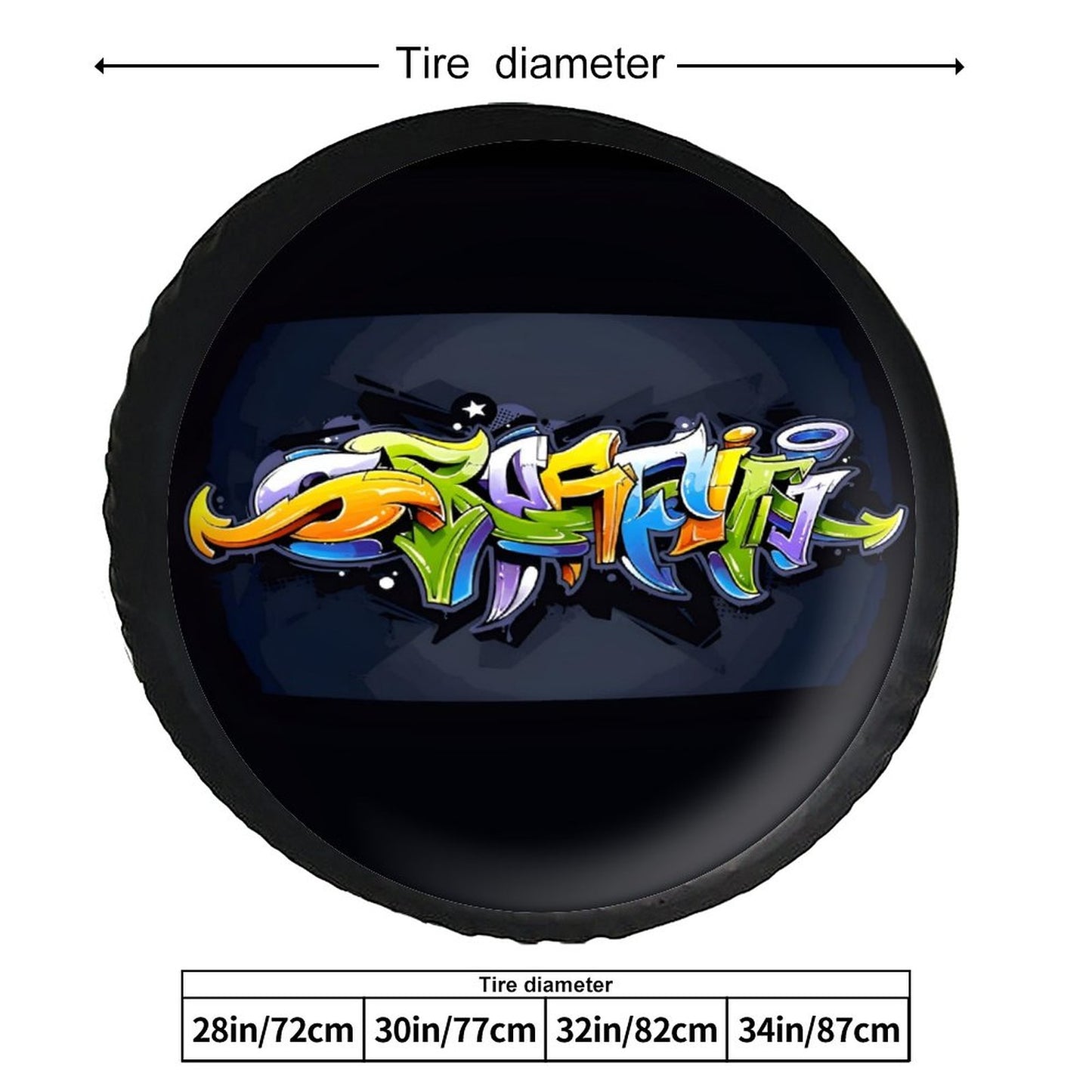 Leather Tire Cover(One-sided Printing)-GRAFFITI