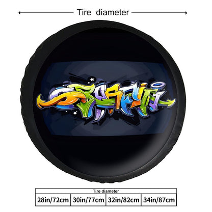 Leather Tire Cover(One-sided Printing)-GRAFFITI