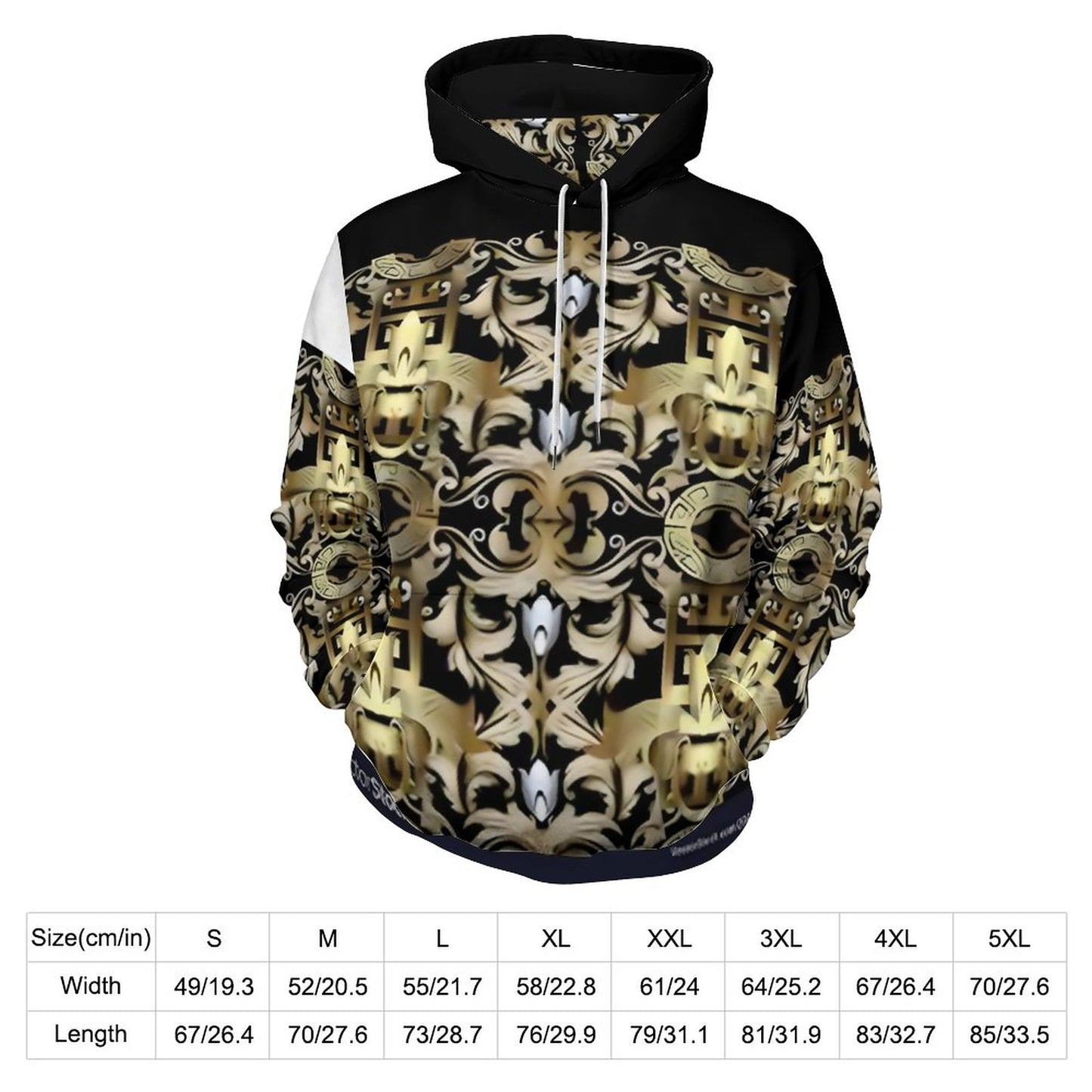 230gsm Men's Personalized Hoodie with Double-layer Cap (All-Over Printing)