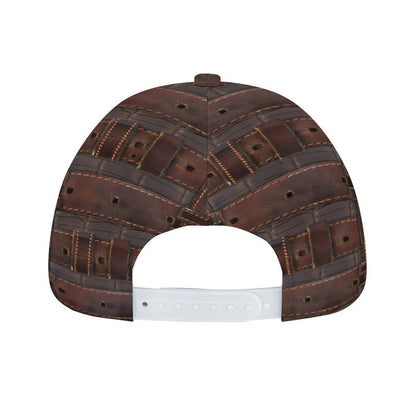 RUGGED LEATHER BUCKLE Print Bent Fitted Cap