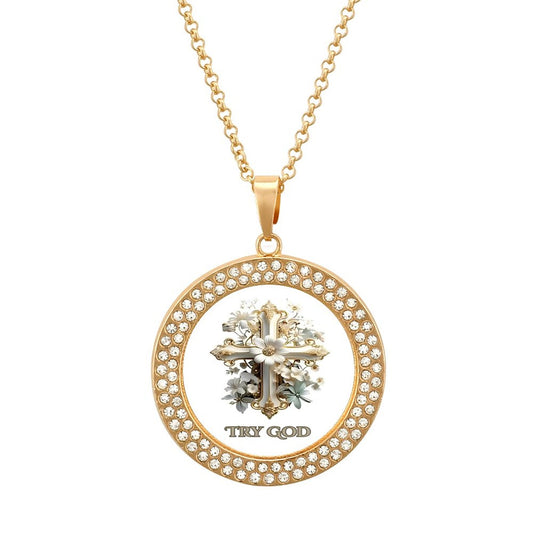 Rhinestone-Embellished Necklace(Partial Printing)