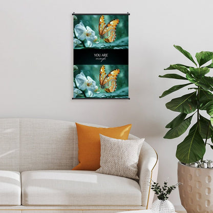 Canvas Hanging Poster with Scrolls-16"x24"/ 40x60cm-YOU ARE ENOUGH