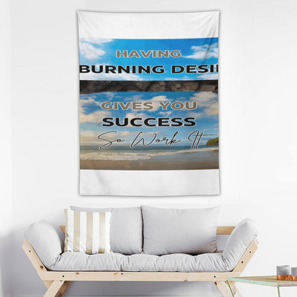 Wall Art with Vertical Tapestry