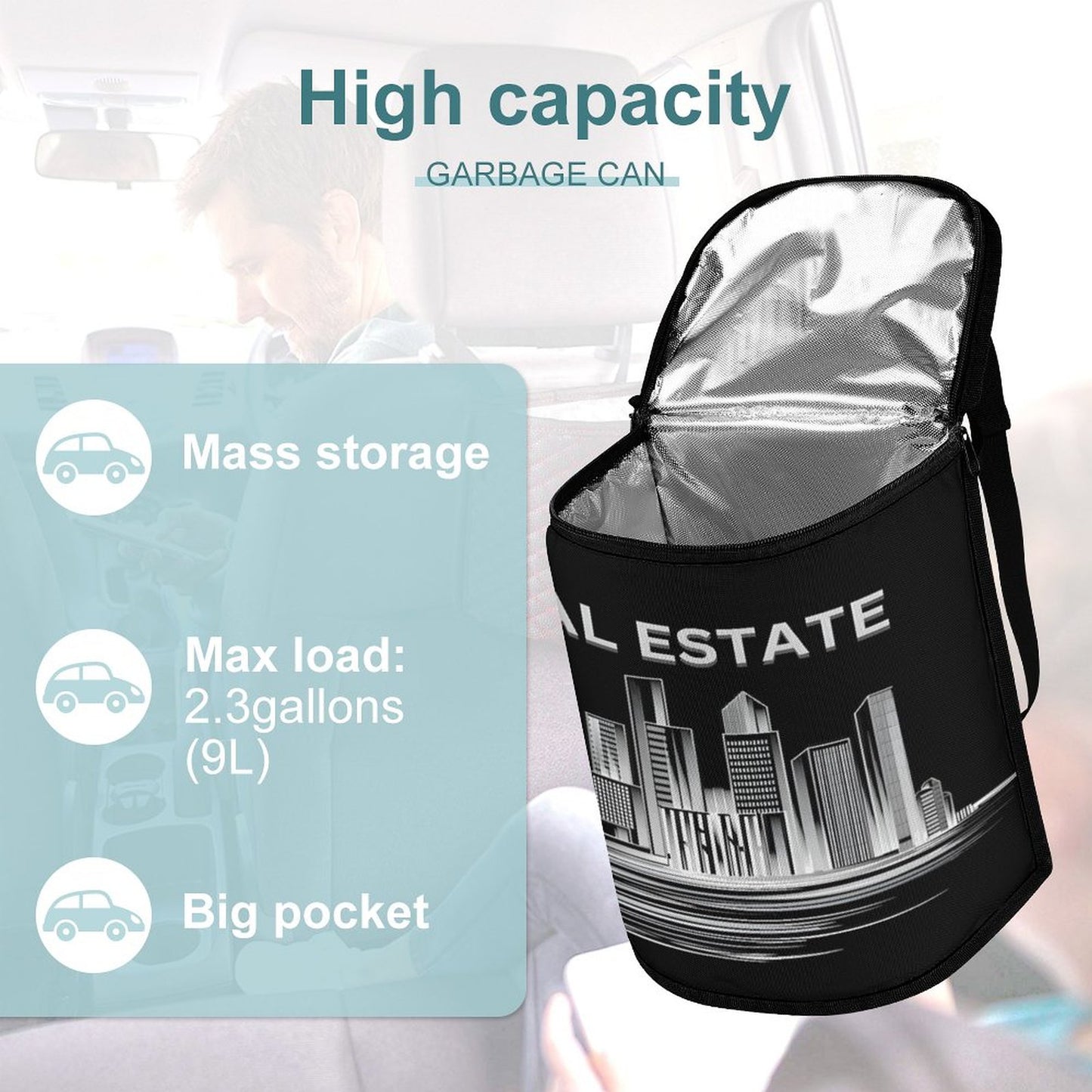 Collapsible Car Trash Bin