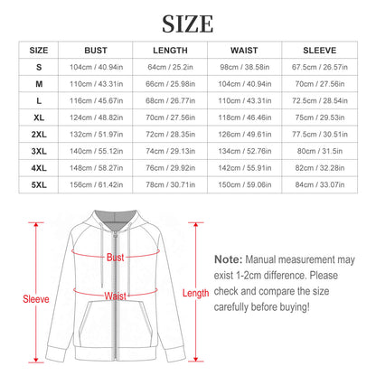 220gsm Hoodie Zipper Sweater(All-Over Printing)