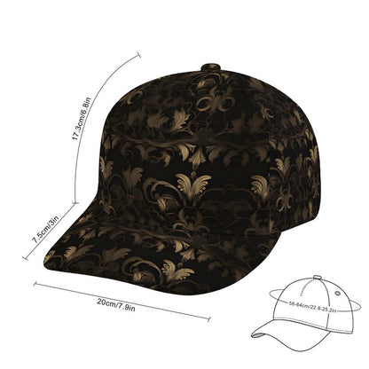 BLACK & GOLD ACCENT Bent Fitted Cap