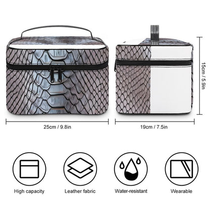 Make-up bag with Lychee pattern PU material