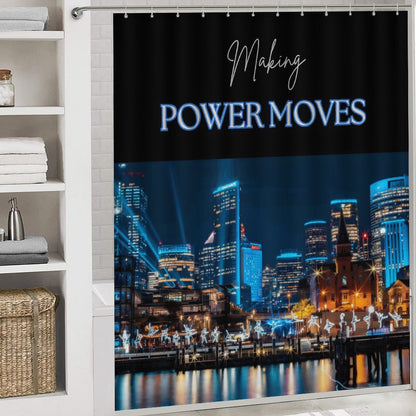 MAKING POWER MOVES Shower Curtain Set with 3 Rugs