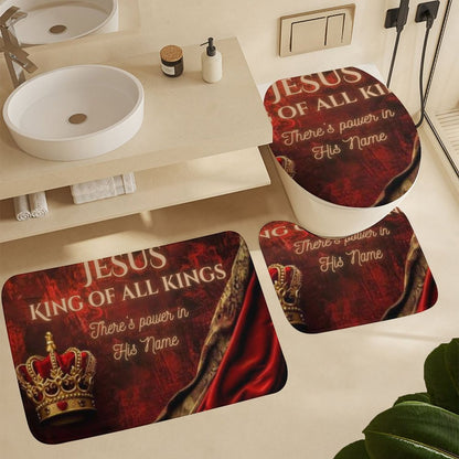 Shower Curtain Set with 3 Rugs