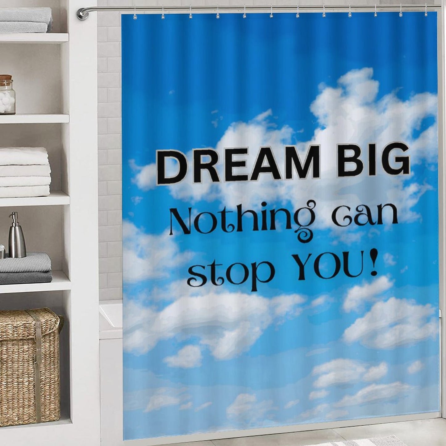 Shower Curtain Set with 3 Rugs