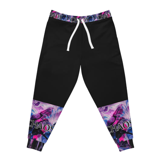 CHAOS on Black Unisex Athletic Joggers-SMALL-3XL