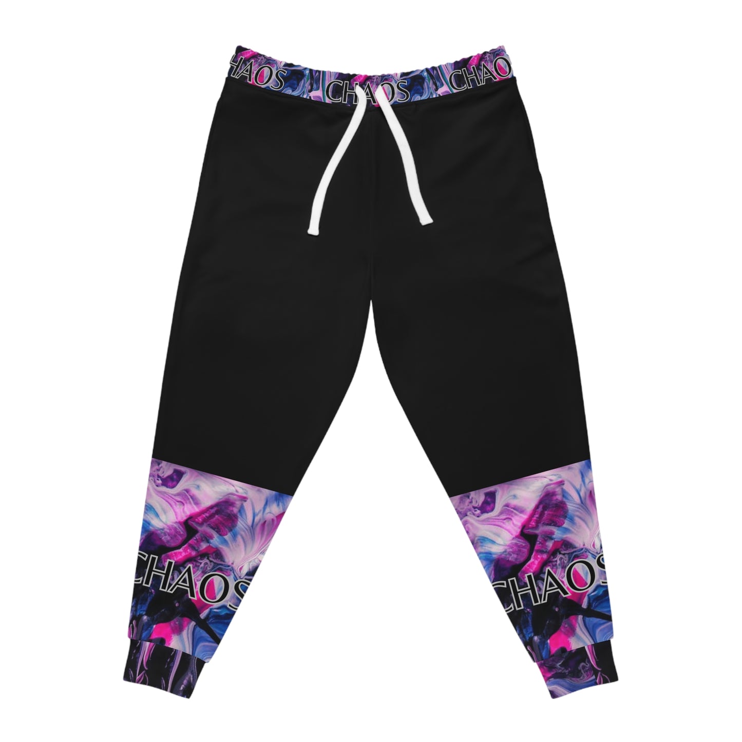 CHAOS on Black Unisex Athletic Joggers-SMALL-3XL