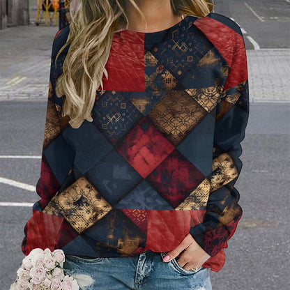 TRIANGLES & LEATHER Raglan Sweatshirt-SMALL-3XL