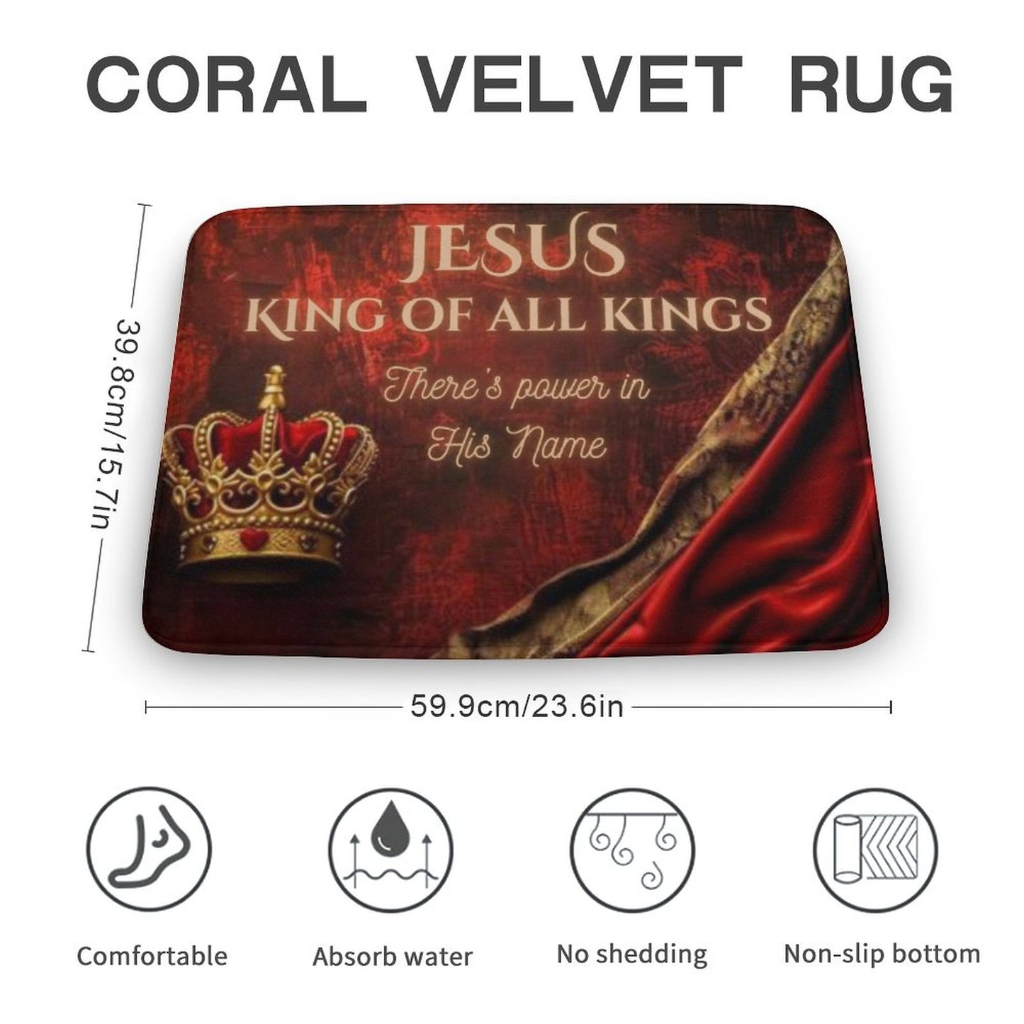 Coral Velvet Rug-15.7"x23.6"/ 40x60cm
