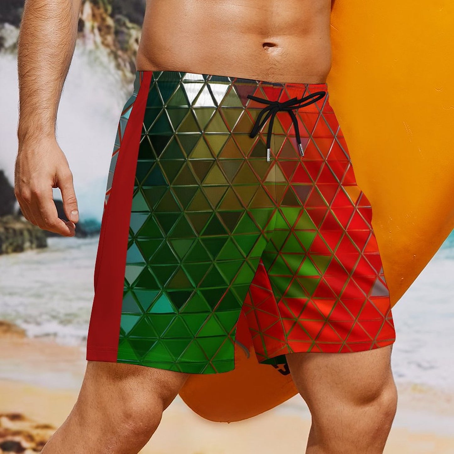 GLASS PRISM Men's Hawaiian shorts with 4 Pockets-SMALL-3XL