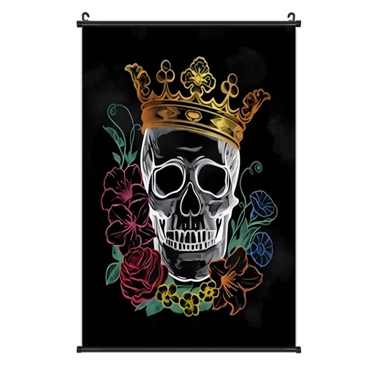 Canvas Hanging Poster with Scrolls-16"x24"/ 40x60cm-CROWNED SKULL